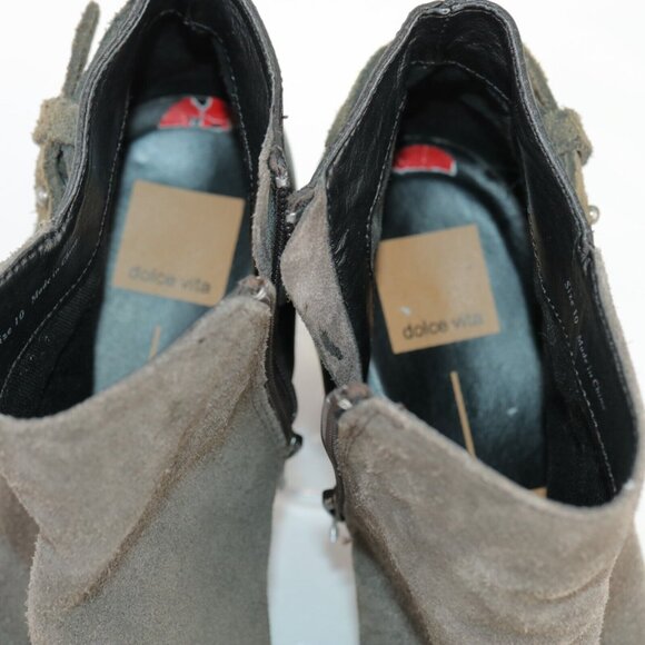 Dolce Vita Womens Sierra Boot Size 10 Gray Suede Block Heel Bootie Boho Chic - Picture 9 of 12